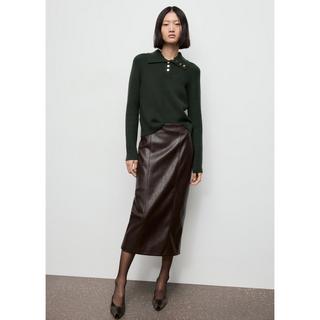 MANGO BOTORI Gerippter Polo Pullover  