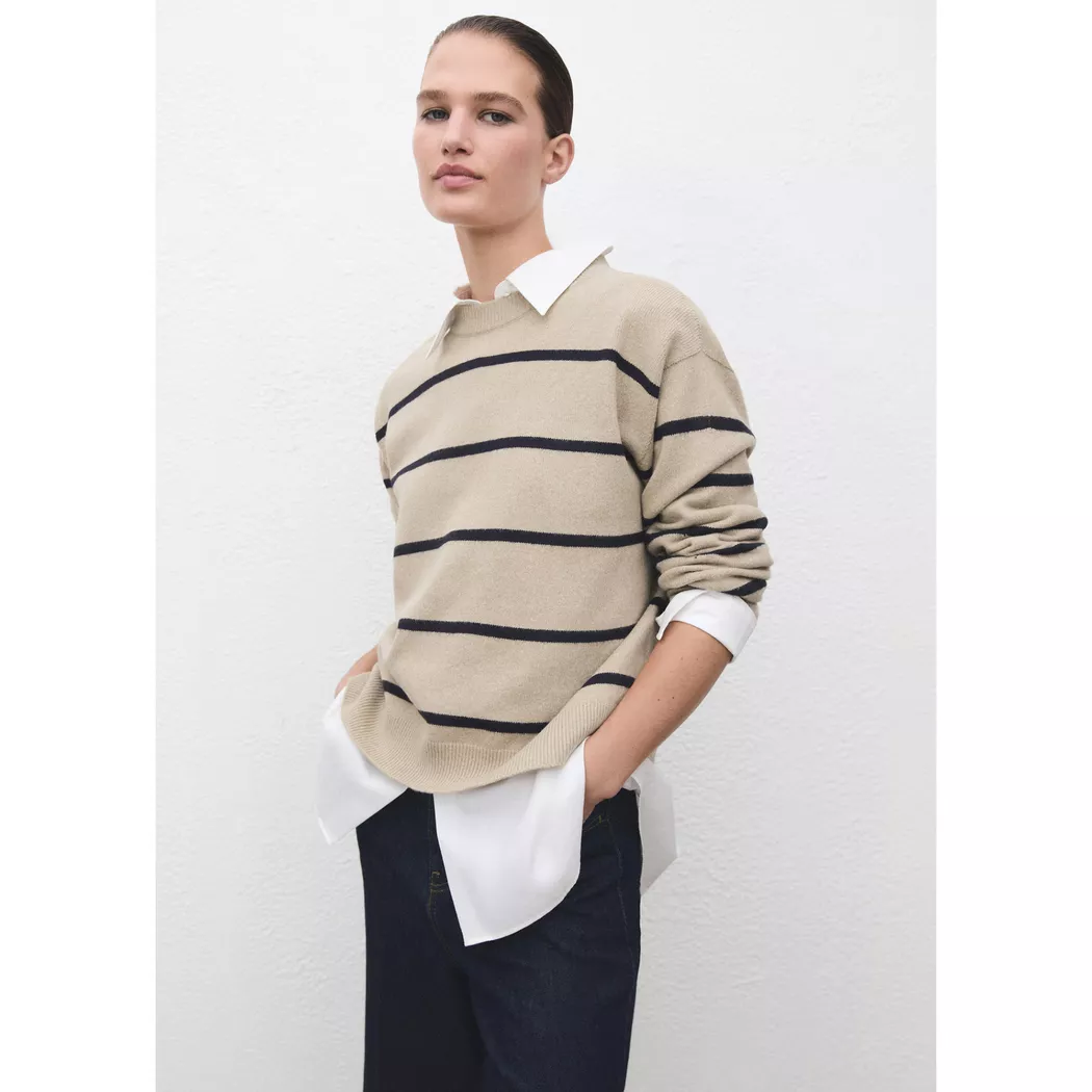 Mango - Pullover, für Damen, Steingrau, Größe L