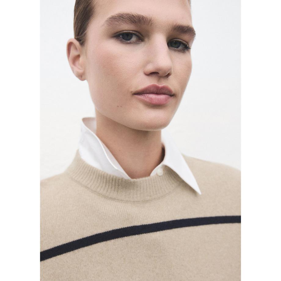 MANGO MARINA Gestreifter Pullover  