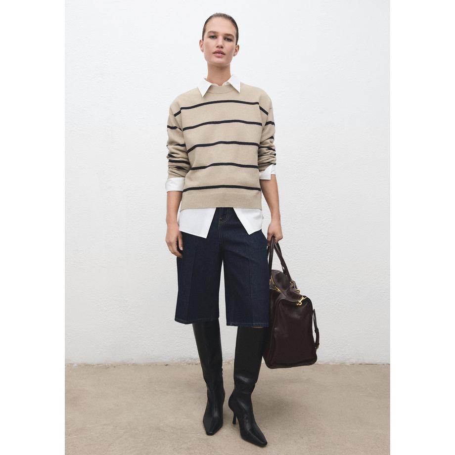 MANGO MARINA Gestreifter Pullover  