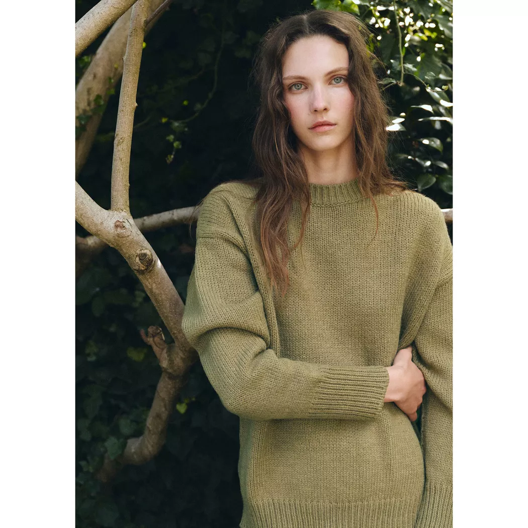 Mango - Pullover, für Damen, Olivegrün, Größe S