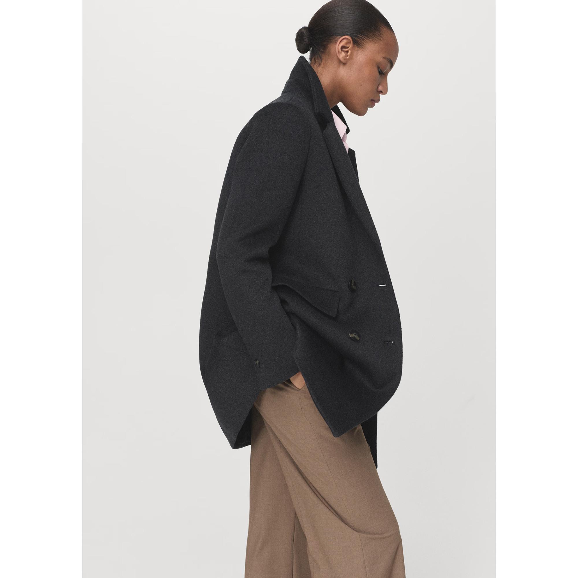 MANGO DALI Zweireiher Wollmix Mantel  