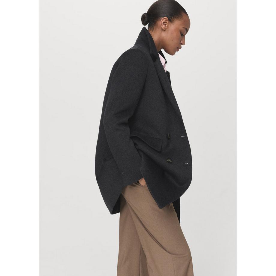 MANGO DALI Zweireiher Wollmix Mantel  