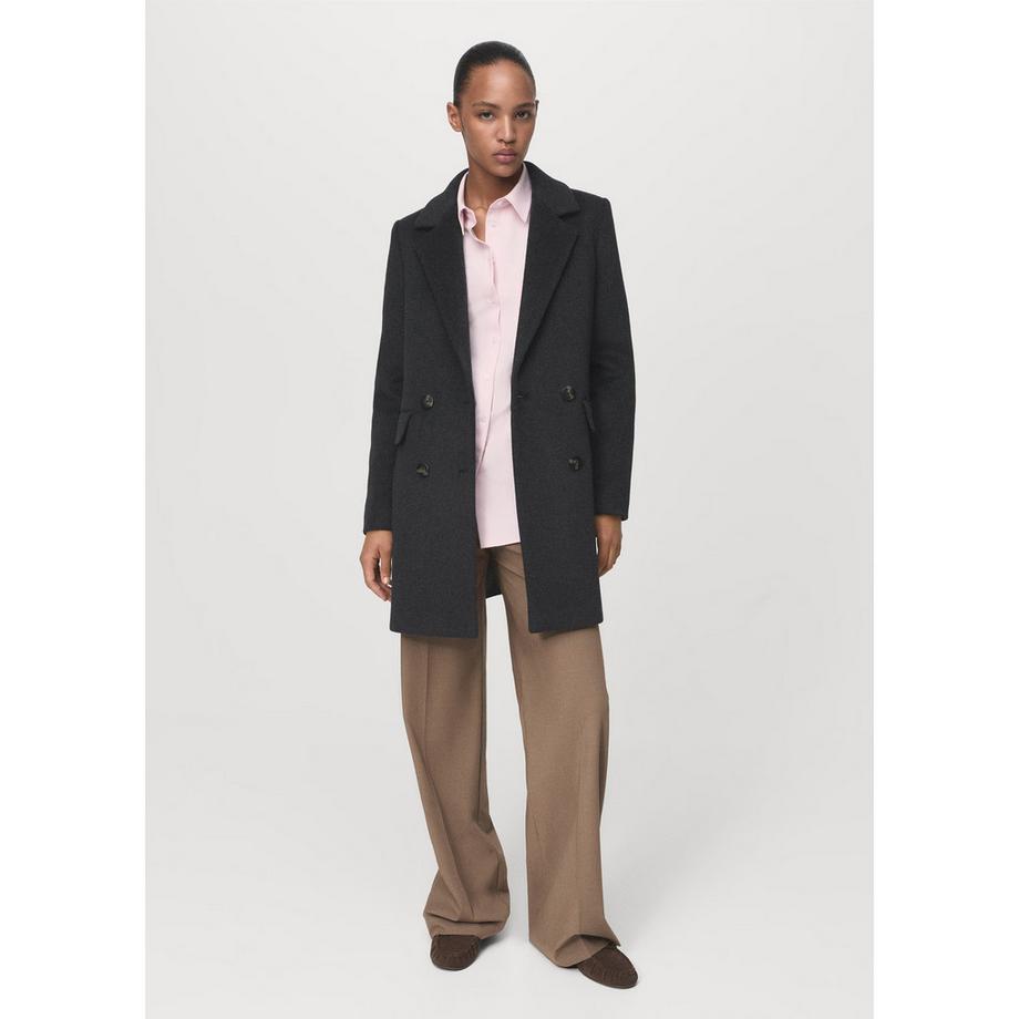 MANGO DALI Zweireiher Wollmix Mantel  