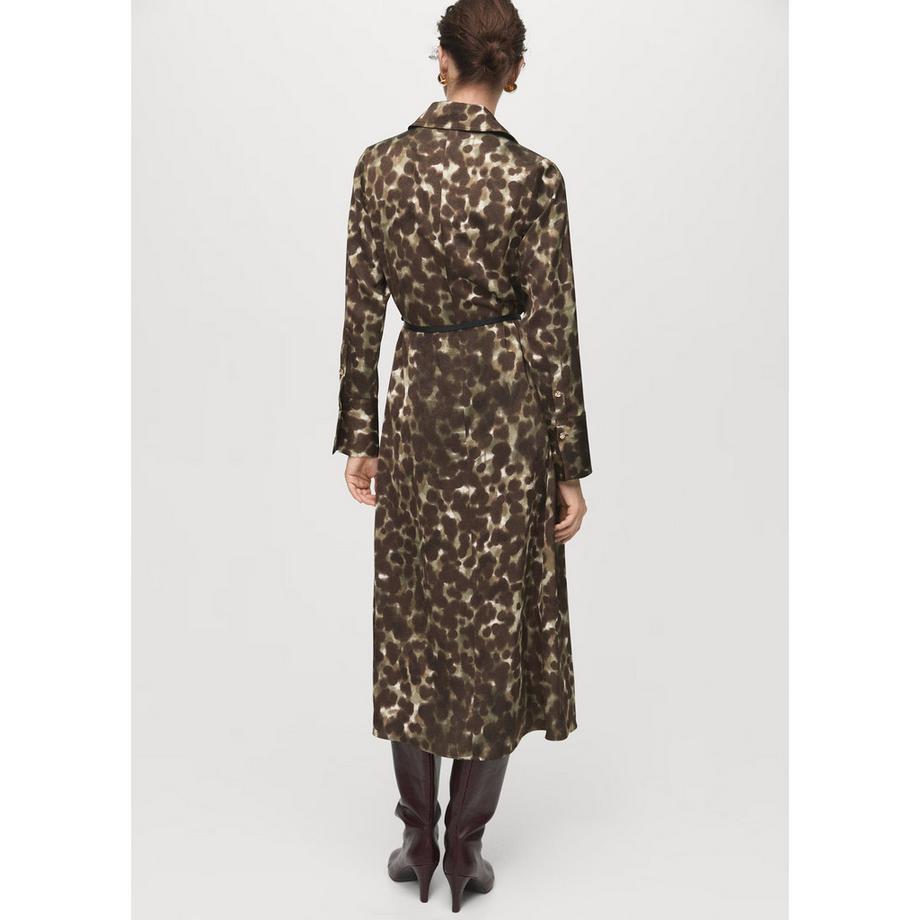 MANGO CAMILA Gemustertes Langarm Hemdblusenkleid  