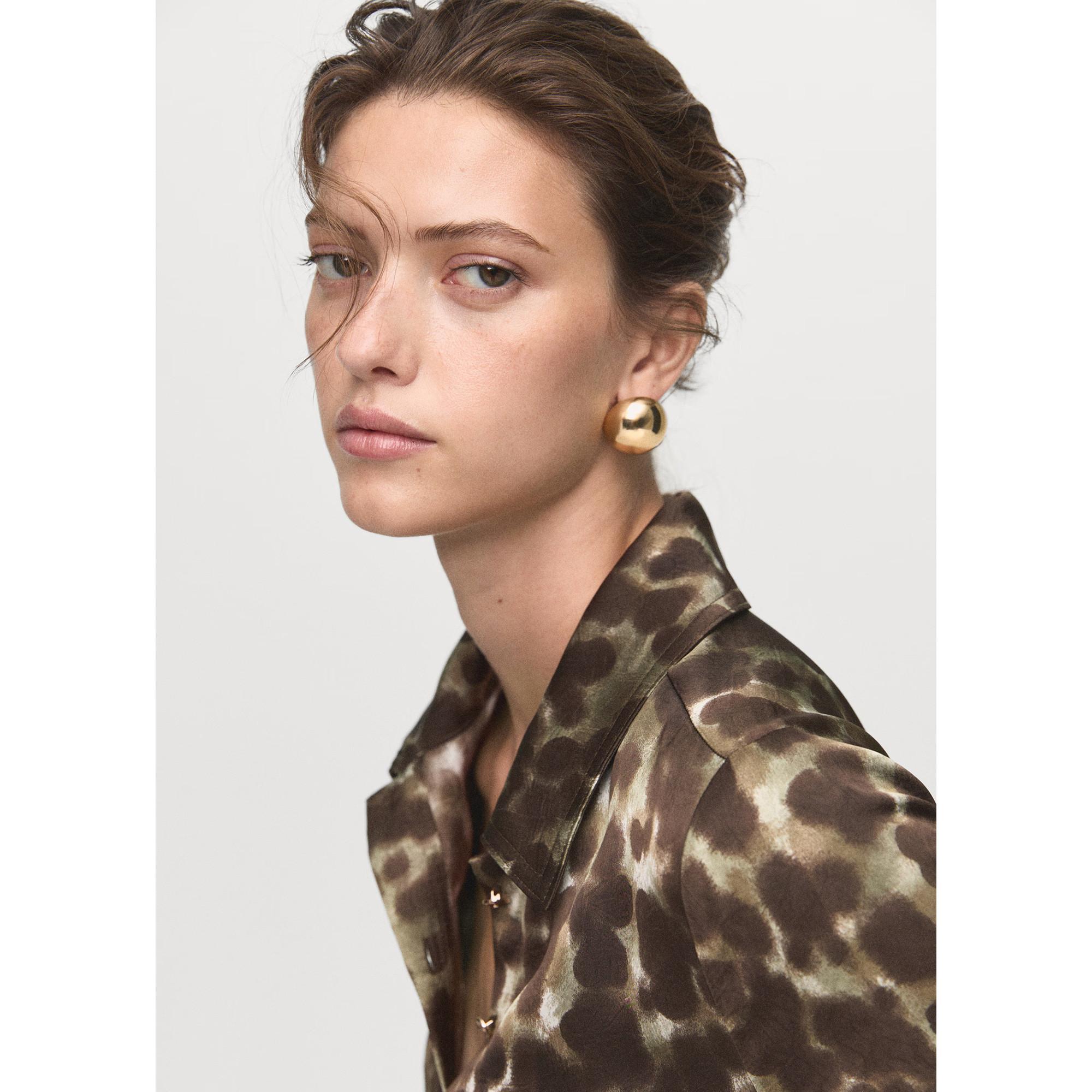 MANGO Camila All-Over Print Hemdblusenkleid  