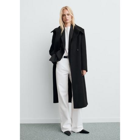 MANGO Sirenita Langer Mantel mit Gürtel  