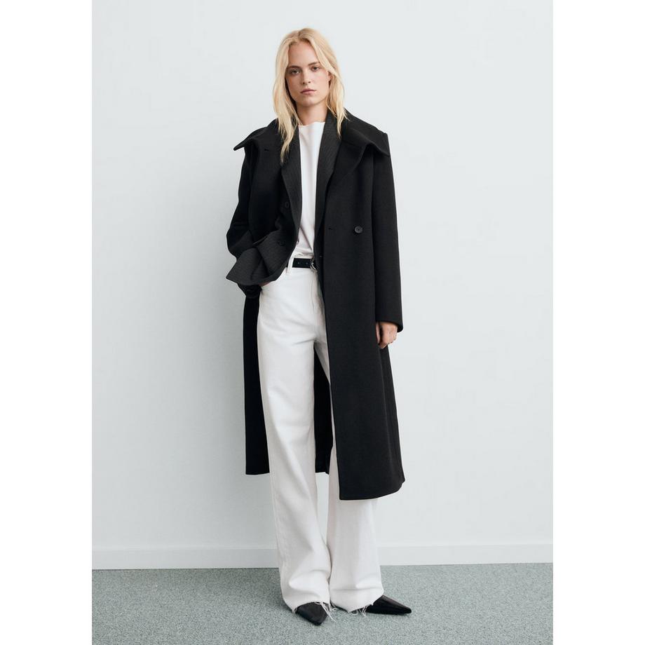 MANGO Sirenita Manteau Long avec Ceinture  