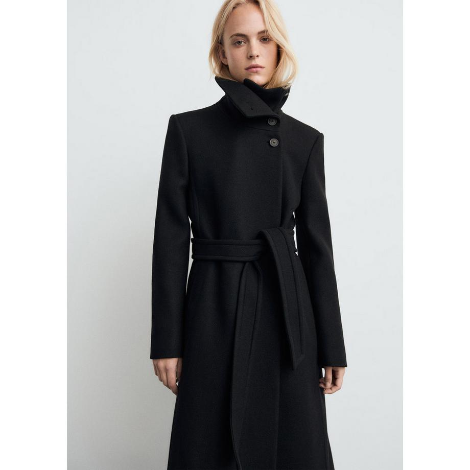 MANGO Sirenita Manteau Long avec Ceinture  