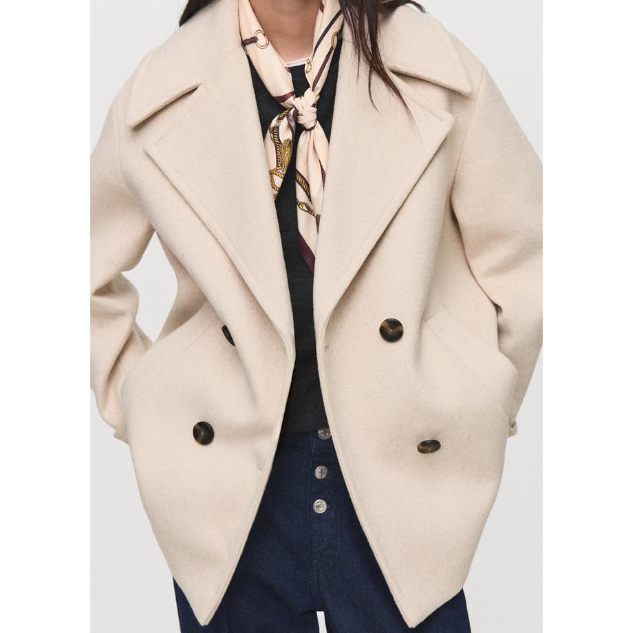 MANGO Goya Zweireihiger Wollmix Mantel  