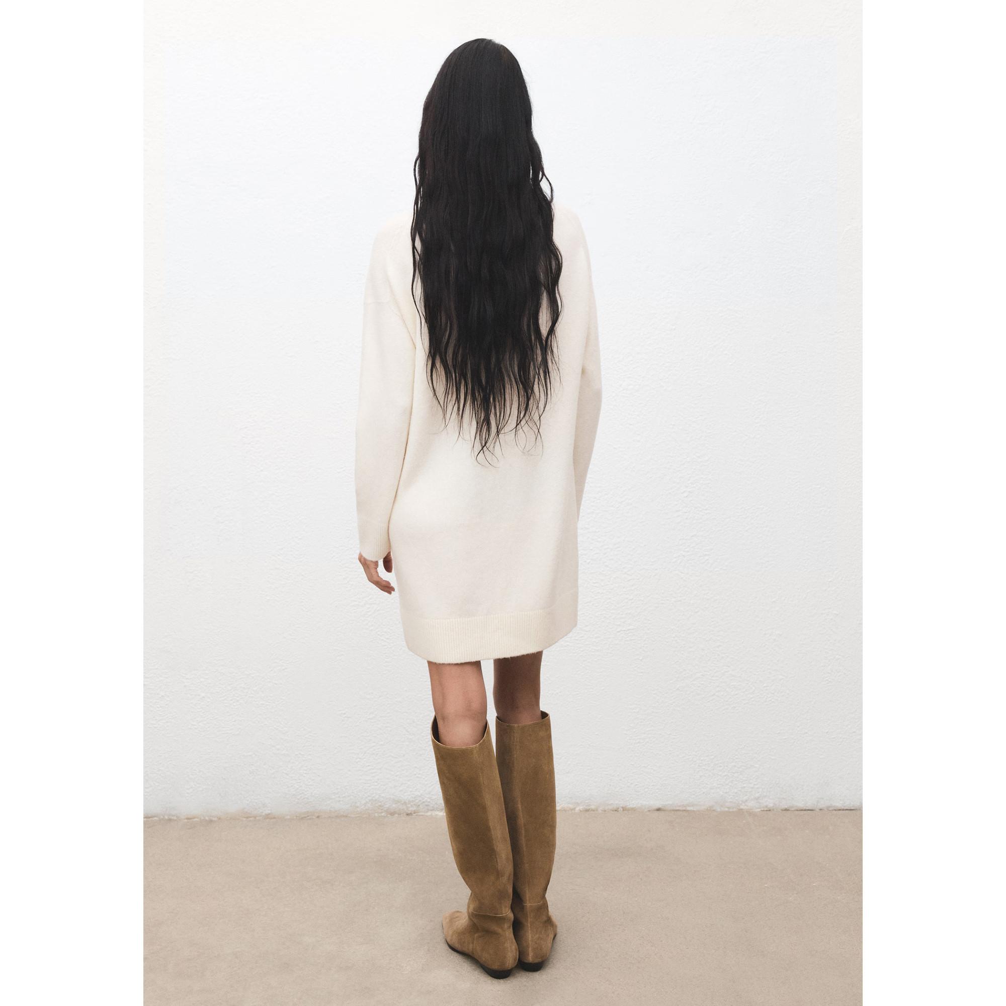 MANGO TALDOTE Rollkragen Rippstrickkleid  