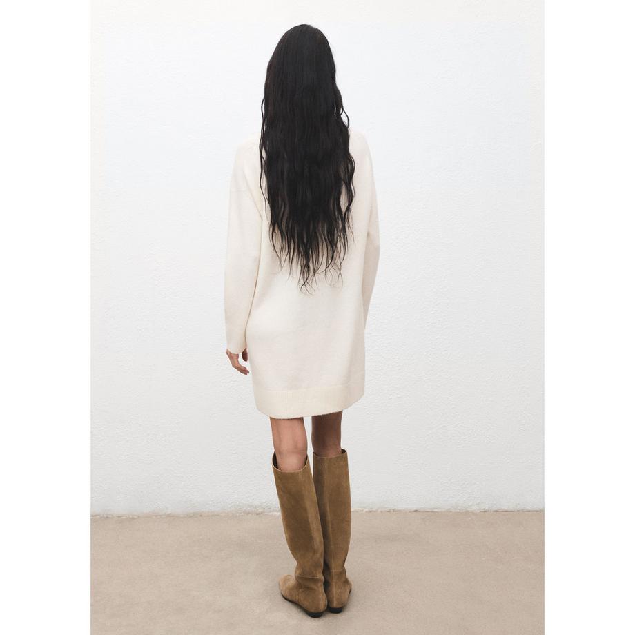 MANGO TALDOTE Robe en Maille Côtelée Col Roulé  