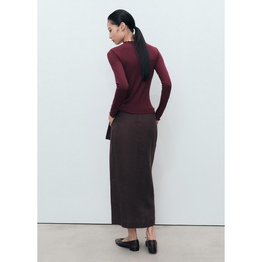 MANGO CURLISA Langarm Mock Neck T-Shirt  