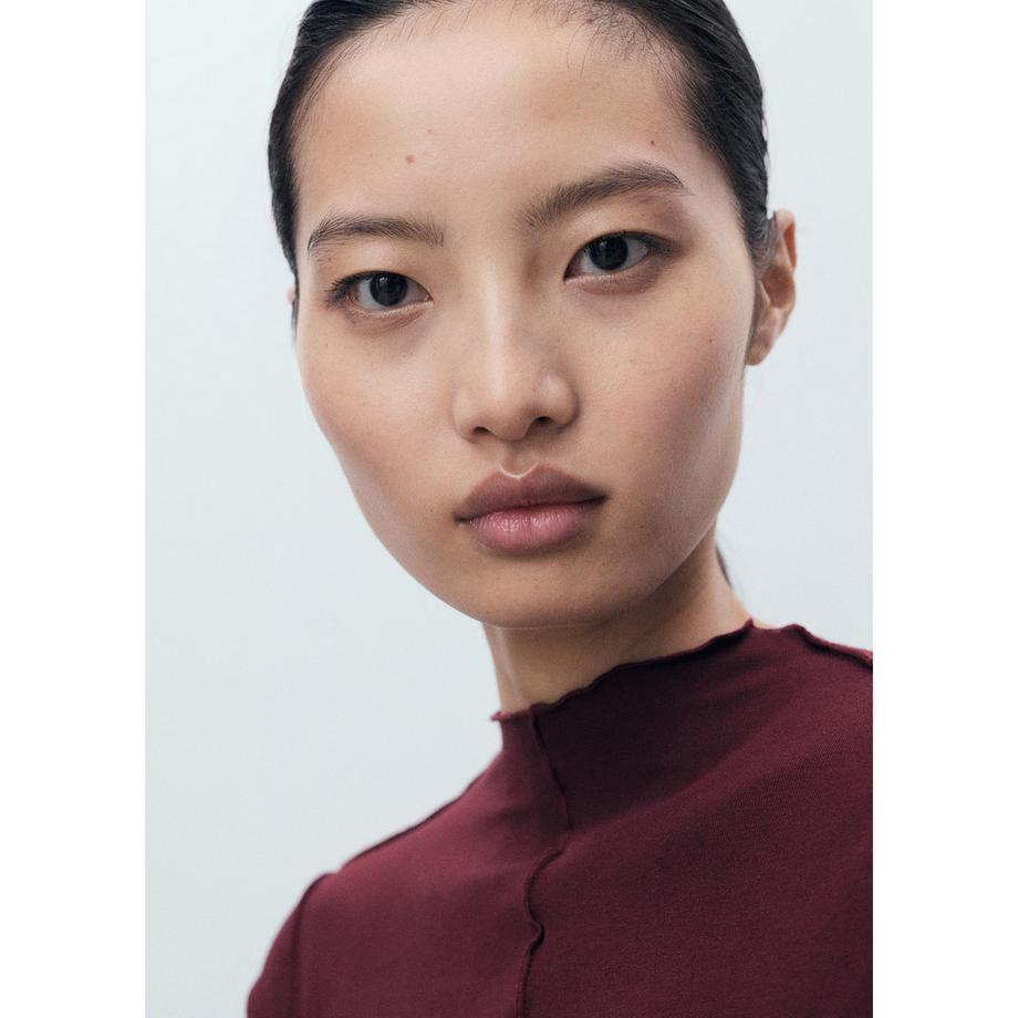 MANGO CURLISA Langarm Mock Neck T-Shirt  