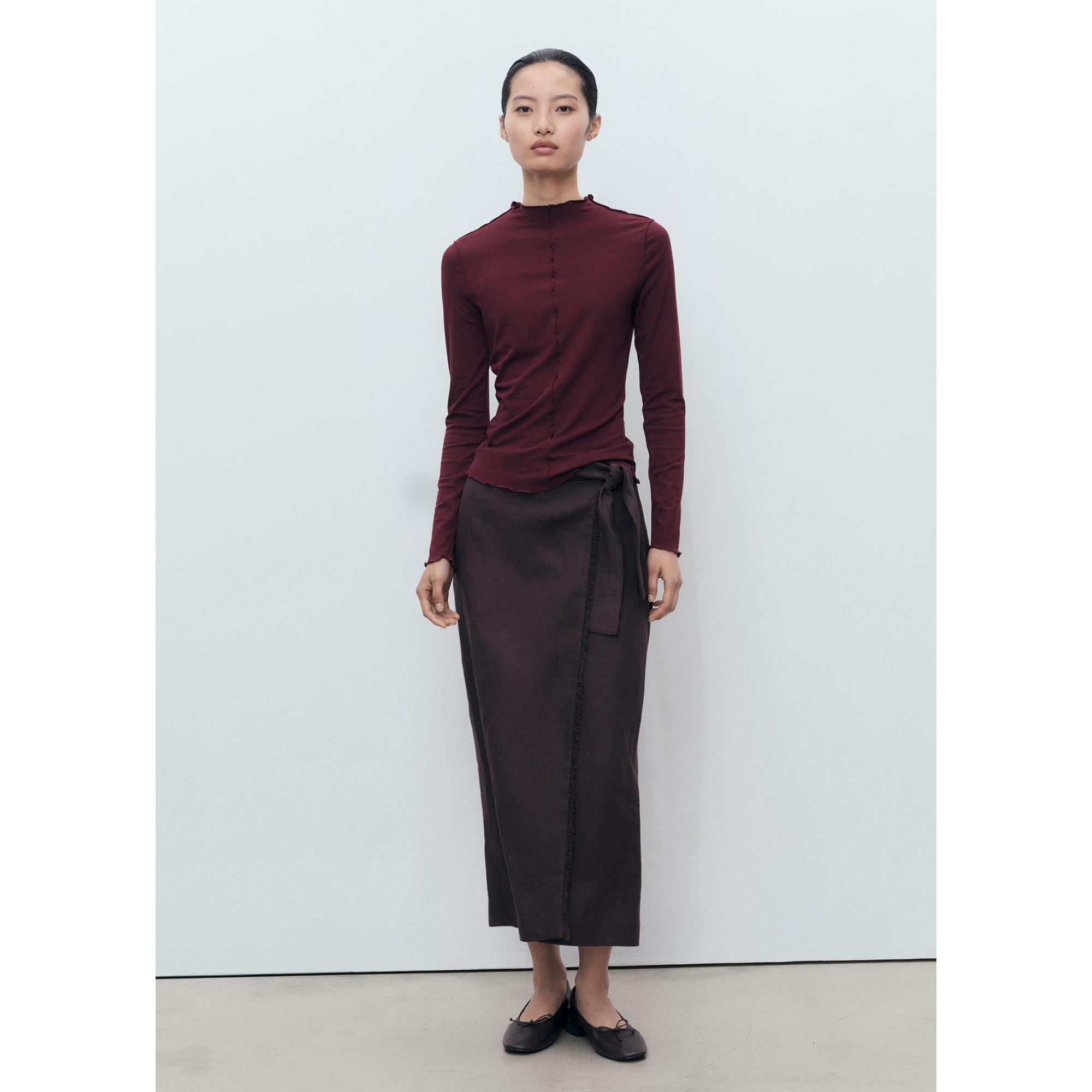 MANGO CURLISA T-shirt Maniche Lunghe Collo Alto  