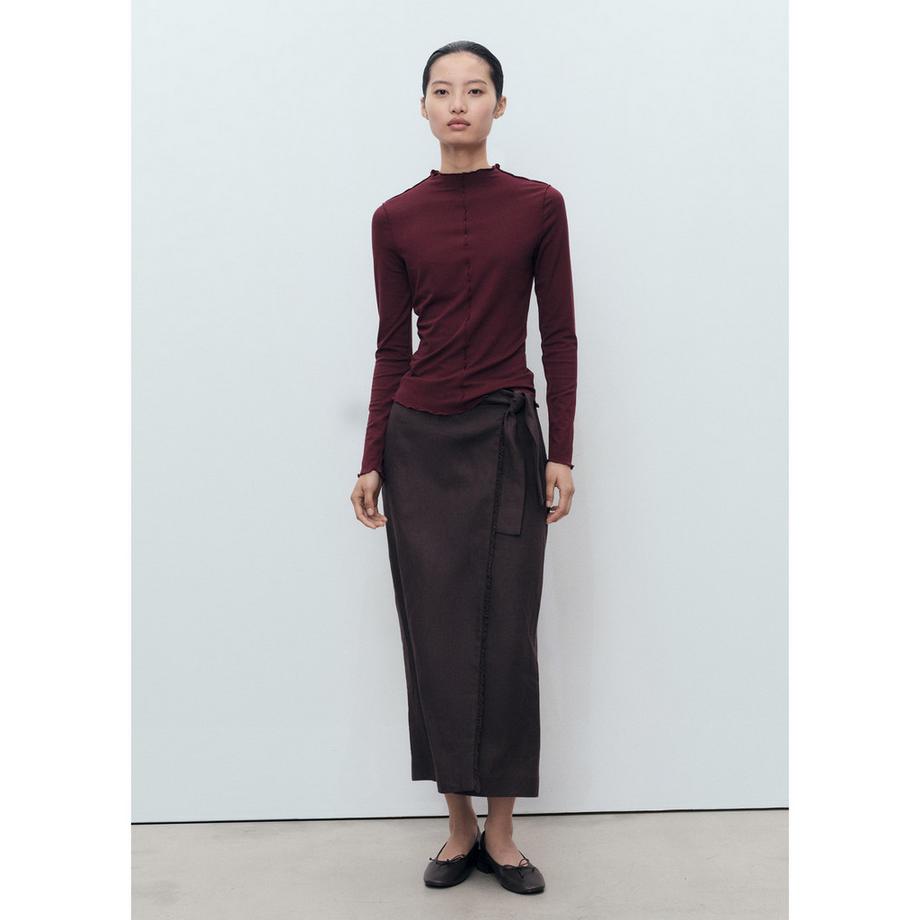 MANGO CURLISA Langarm Mock Neck T-Shirt  