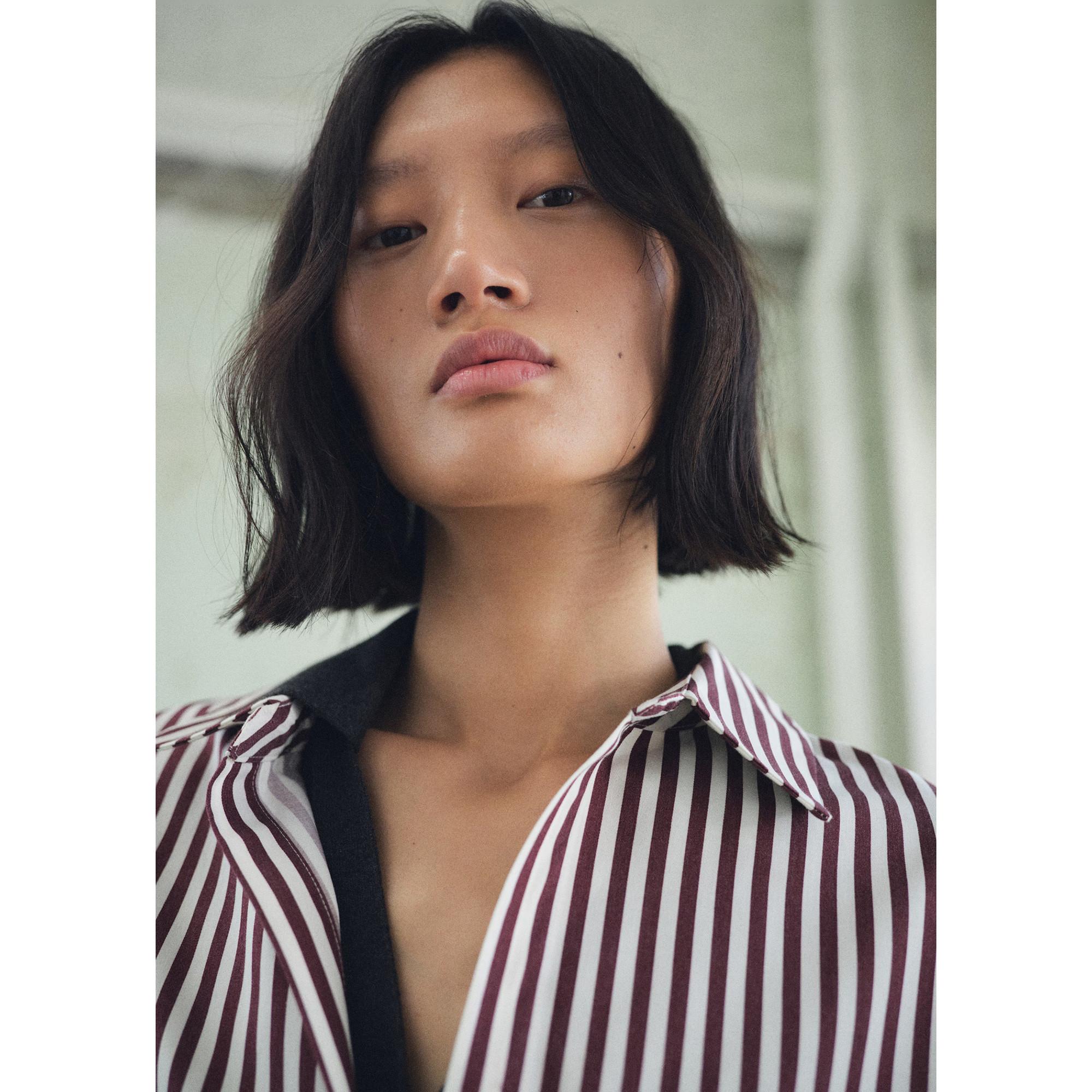 MANGO FONTANA Gestreifte Straight Fit Bluse  