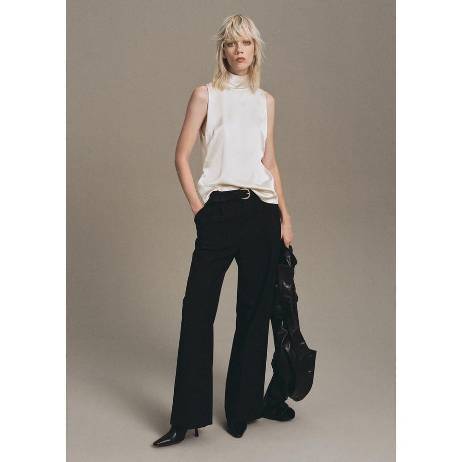 MANGO STONAK Camicetta Raso Collo Alto  