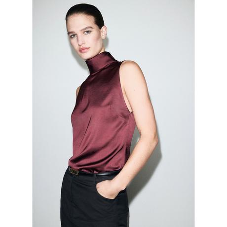 MANGO Stonak Blusa Collo Alto  