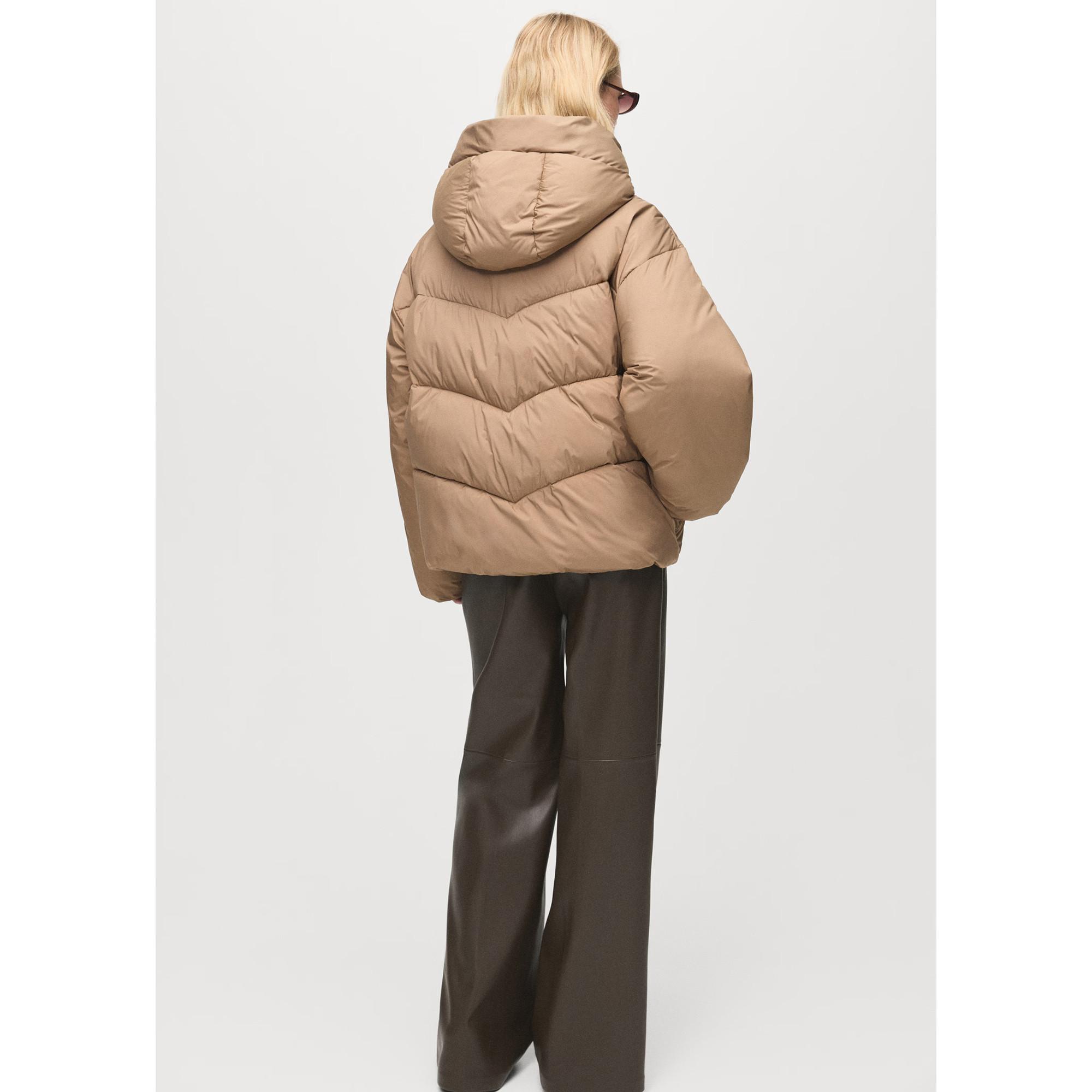 MANGO Anorak Court Oversize avec Capuche  