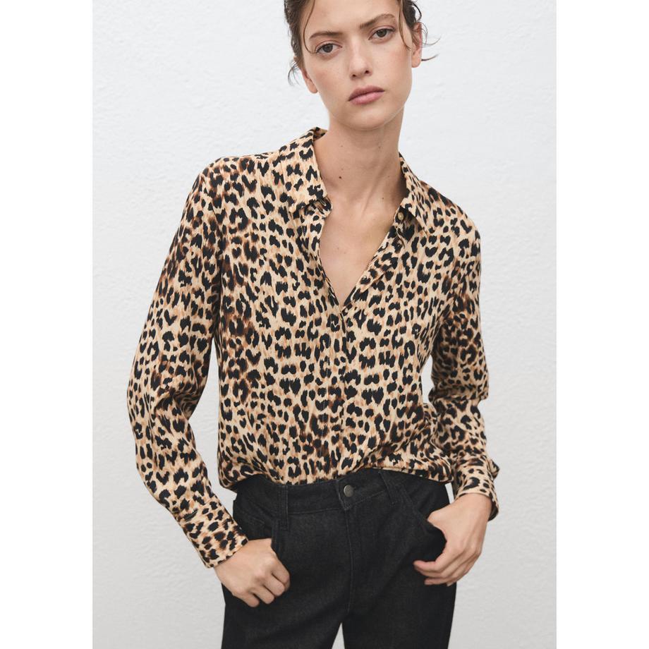 MANGO BASIC Chemisier Imprimé Léopard  