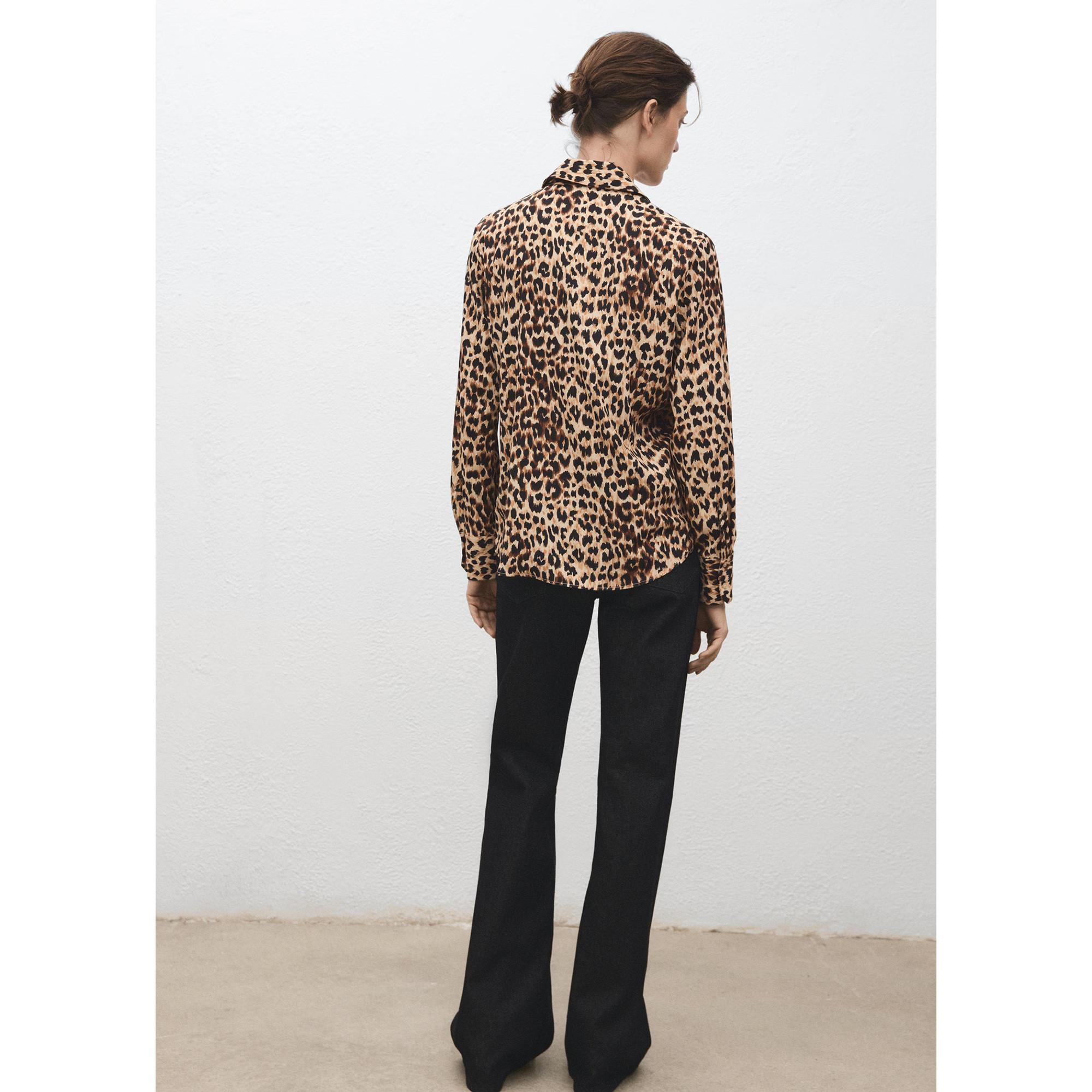 MANGO BASIC Camicetta Stampa Leopardata  