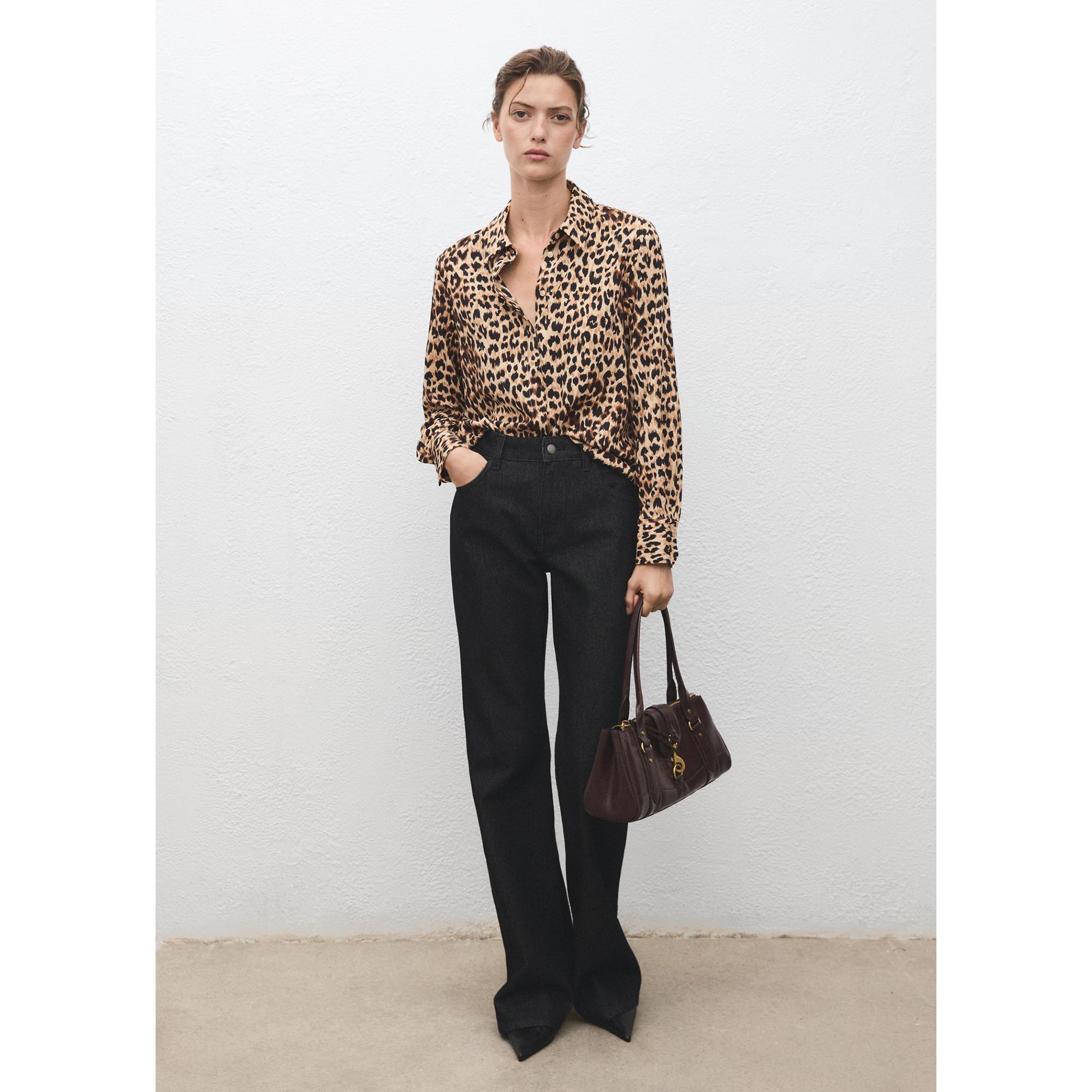 MANGO BASIC Camicetta Stampa Leopardata  