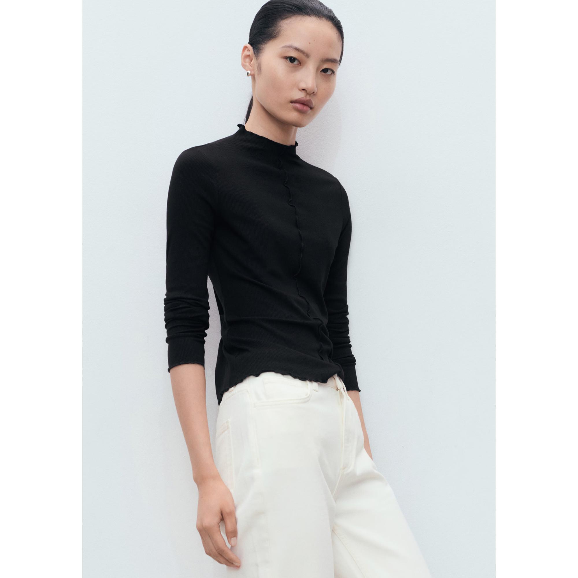 MANGO CURLIS T-shirt côtelé à manches longues  