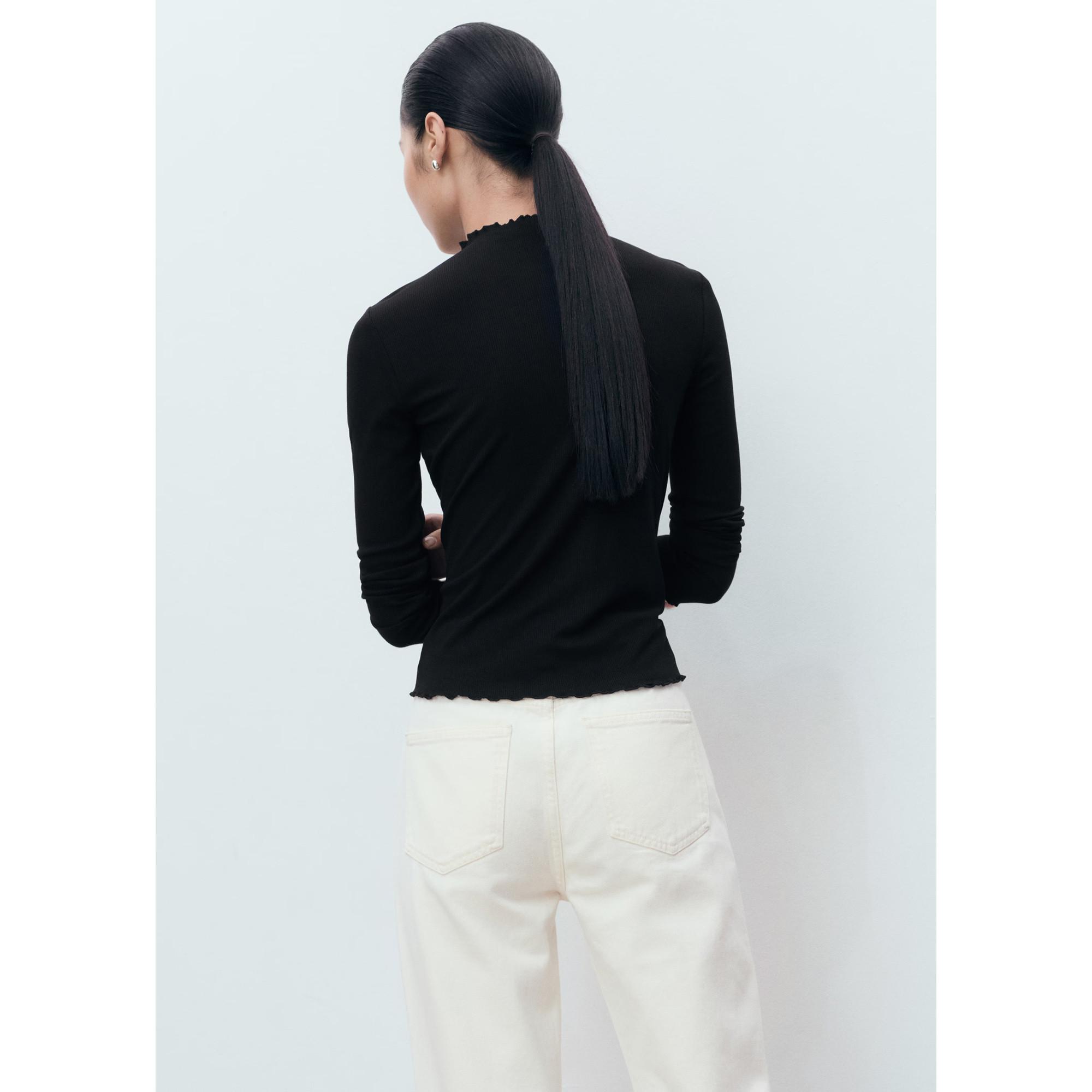 MANGO CURLIS T-shirt côtelé à manches longues  