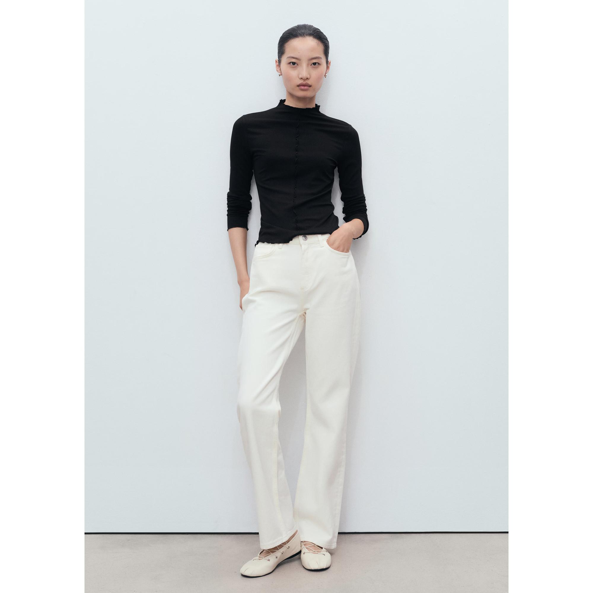 MANGO CURLIS T-shirt côtelé à manches longues  