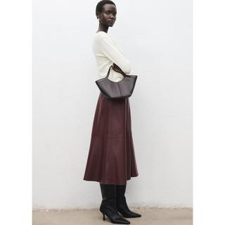 MANGO PARIS Jupe Midi Effet Cuir  