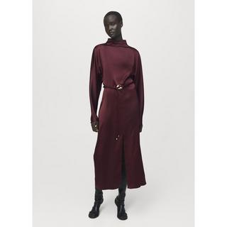 MANGO SUSI2 Langarm Midi-Kleid mit Gürtel  