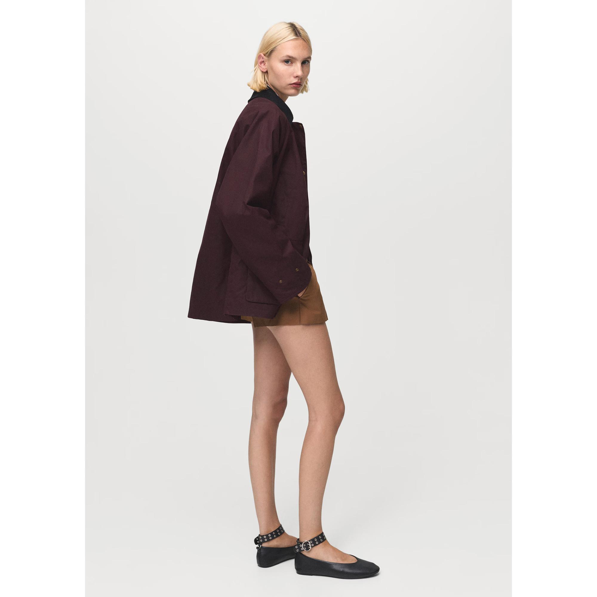 MANGO Niagara Parka Col en Velours Côtelé  