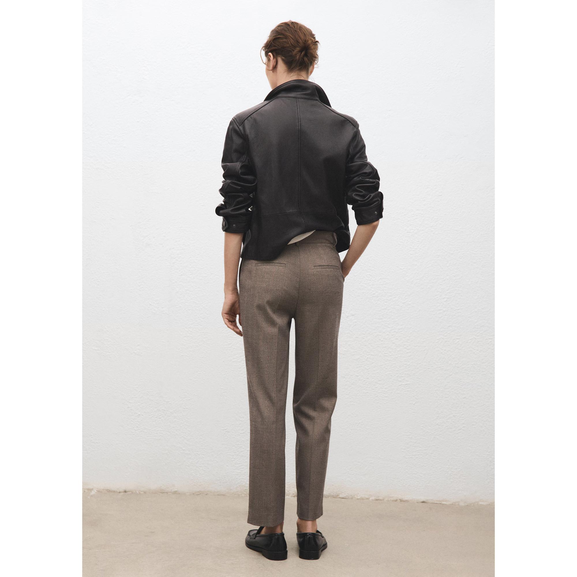 MANGO NEWARM Nadelstreifen Taillierte Cropped Hose  