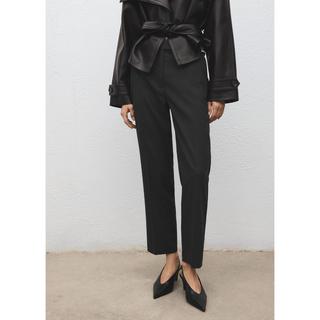 MANGO Newarm Nadelstreifen Cropped Anzughose  