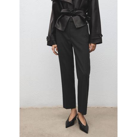 MANGO Newarm Nadelstreifen Cropped Anzughose  