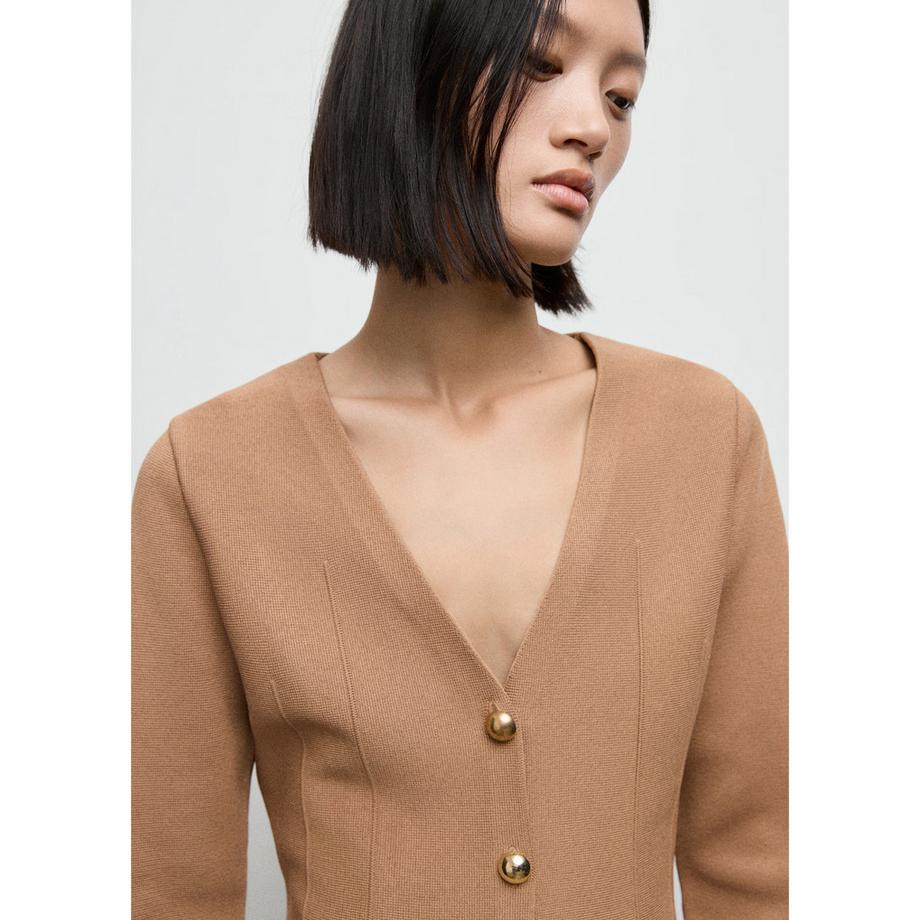 MANGO TONA V-Ausschnitt Strickjacke mit Knöpfen  