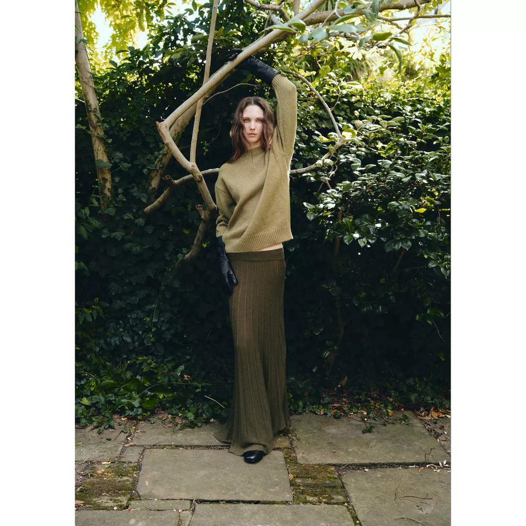 Mango - Rock, für Damen, Khaki, Größe M