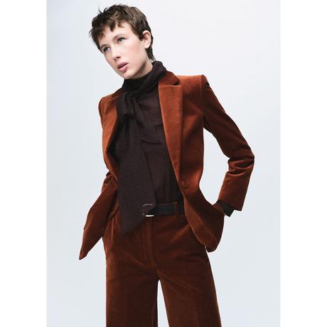 MANGO Velveton Straight Fit Samtblazer  