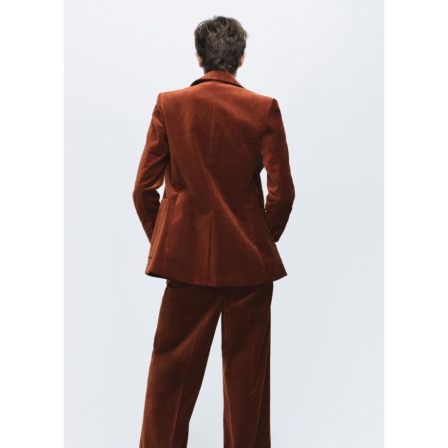 MANGO Velveton Straight Fit Blazer in Velluto  