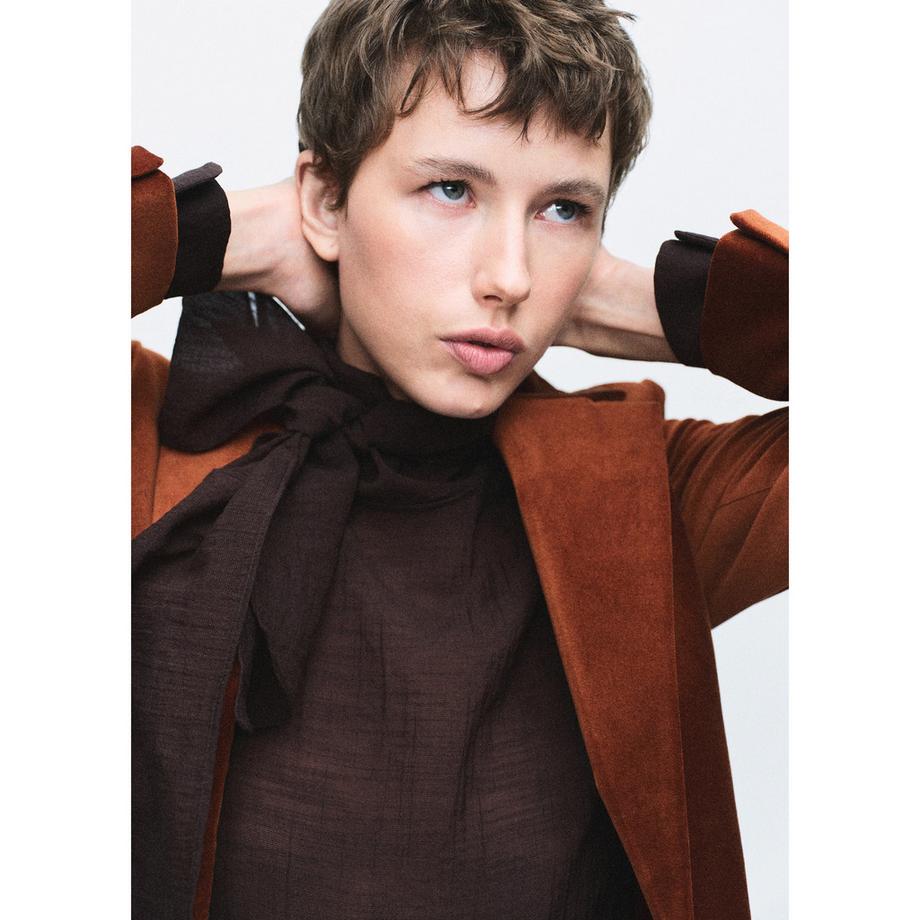 MANGO Velveton Straight Fit Blazer in Velluto  