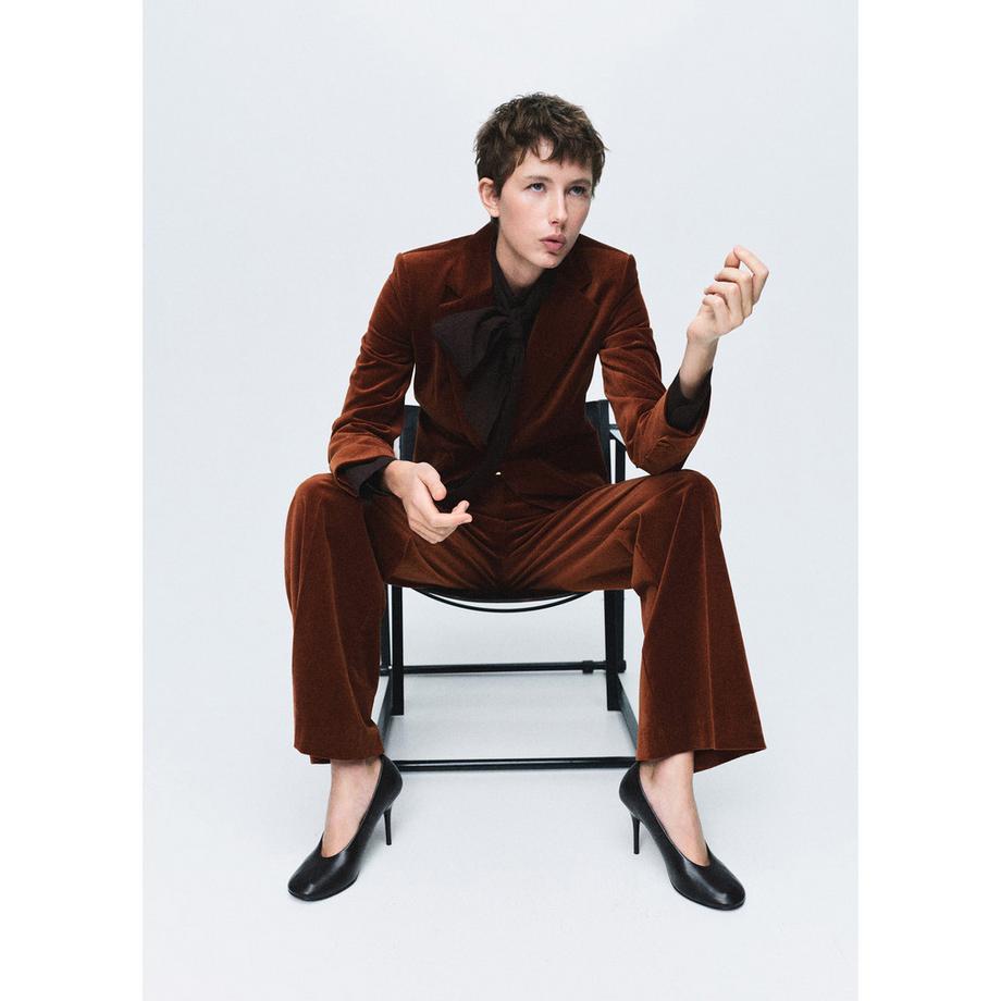 MANGO Velveton Straight Fit Blazer in Velluto  