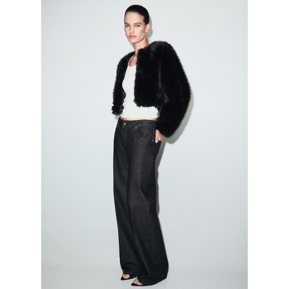 MANGO BOLETA Veste Courte Effet Fourrure  