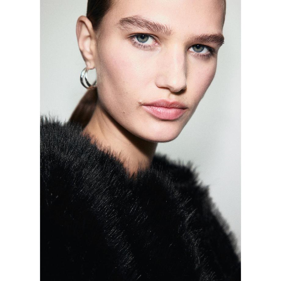 MANGO BOLETA Veste Courte Effet Fourrure  