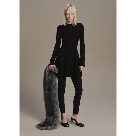 MANGO Peplum Rippstrickkleid  