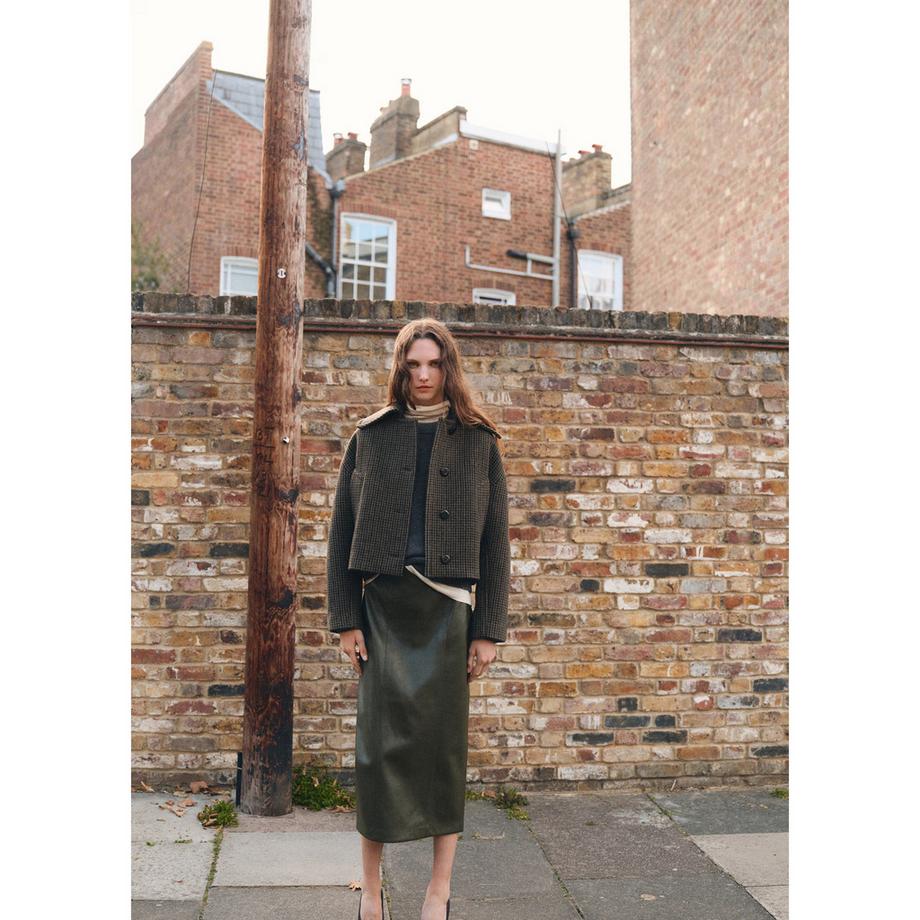 MANGO Dita Giacca Corta a Quadri  