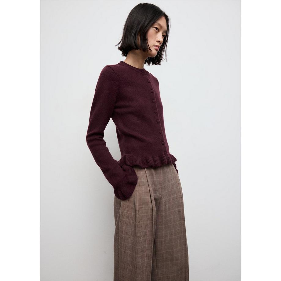 MANGO Fleur Cardigan à Ourlet Volanté  