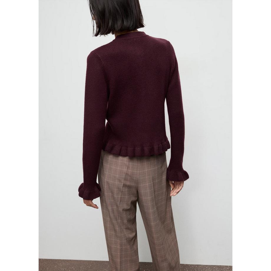 MANGO Fleur Cardigan à Ourlet Volanté  