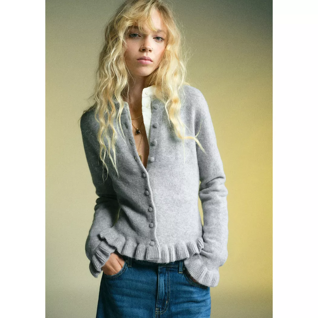 Mango - Cardigan, für Damen, Grau Melange, Größe S 2