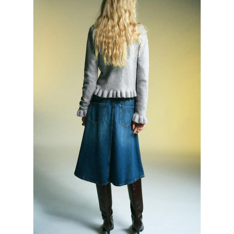 MANGO Fleur Cardigan mit Rüschensaum  